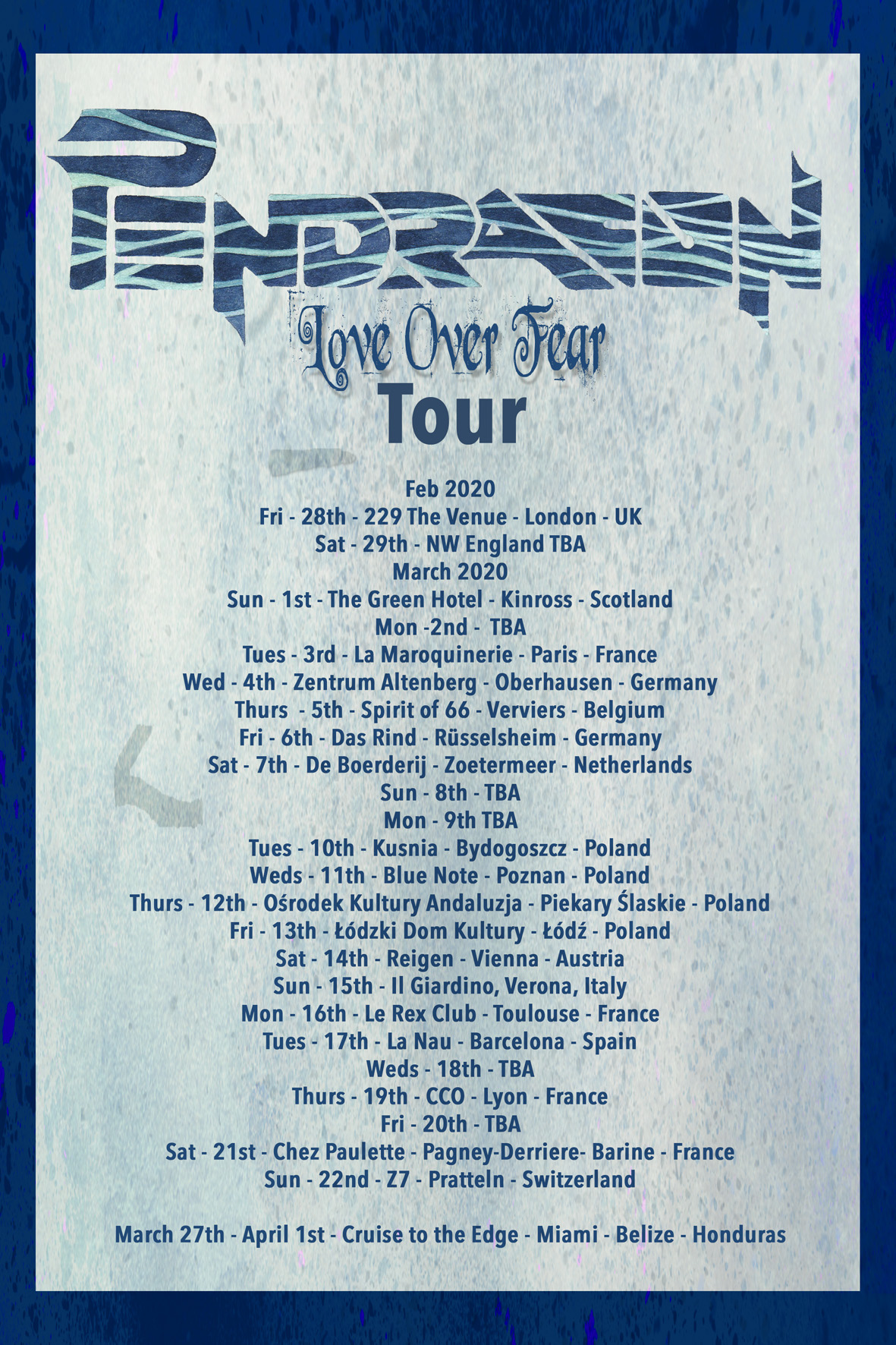 Love Over Fear – Tour Dates | Pendragon